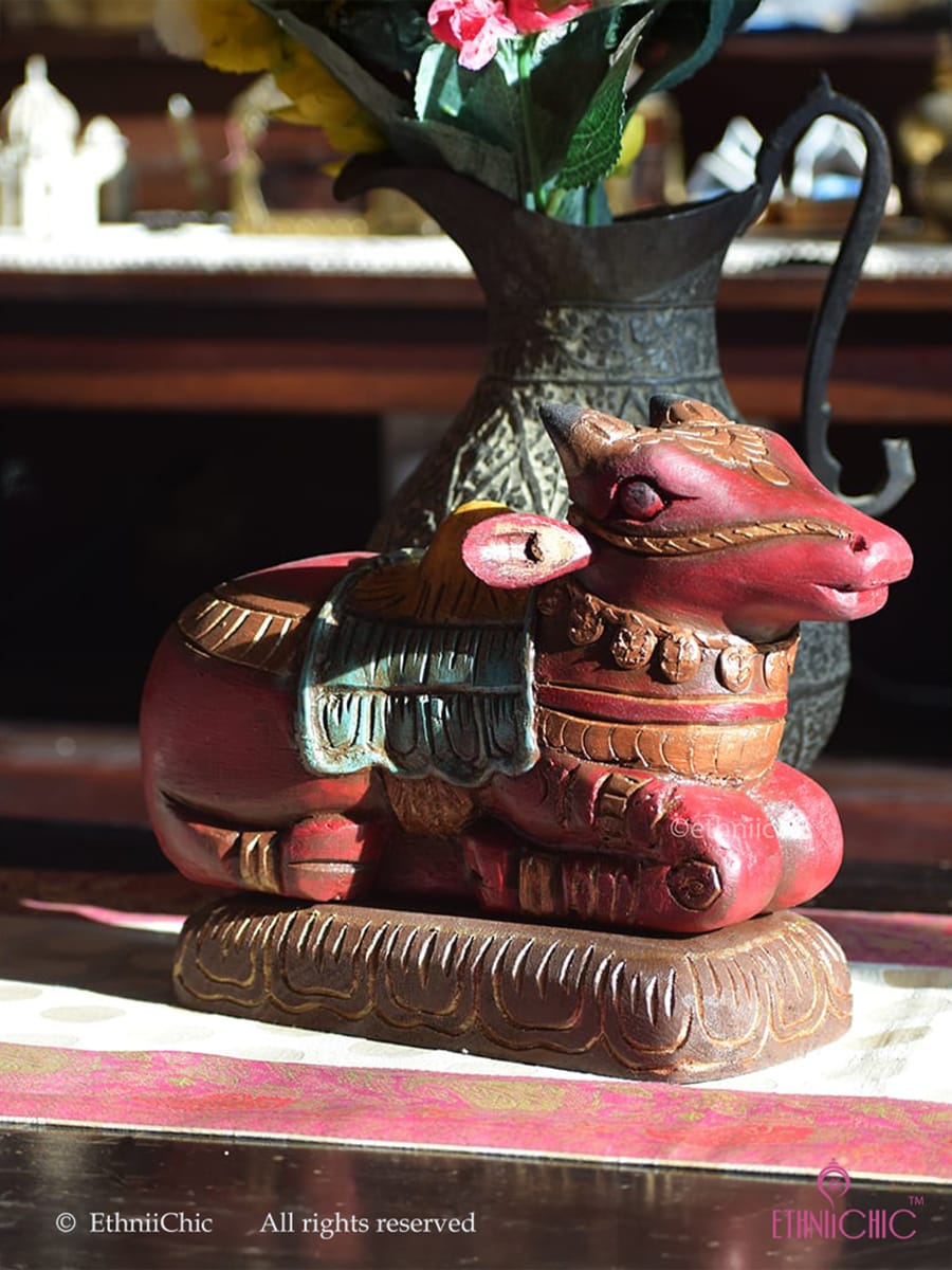 Hand painted Wooden Small Nandi
