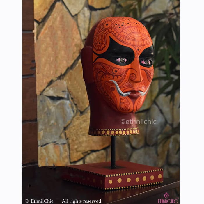 Hand painted Muchilot Theyyam Head Accent image 0