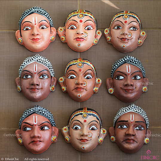 A Dance of Colors: Merging Navarasa from Kerala Mural Art with Cheriyal Mask Art of Telangana