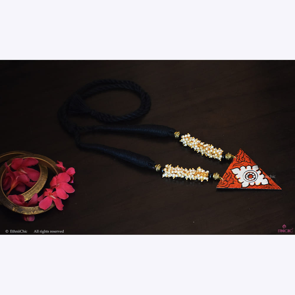 Hand painted Mural Motif Necklace 2 image 0