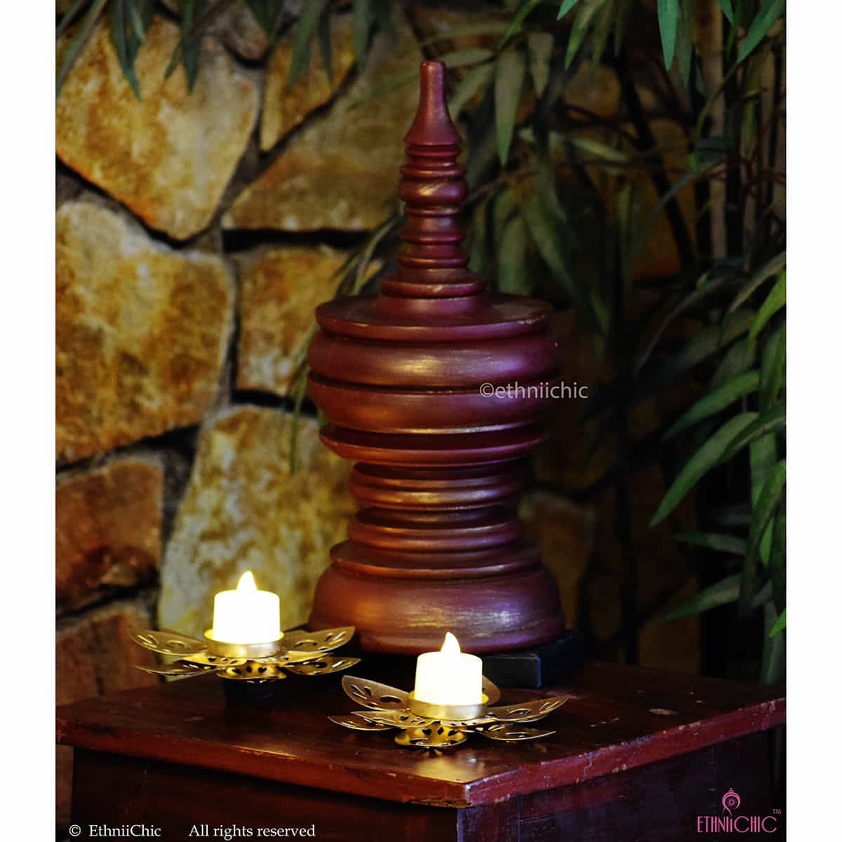 Wooden - Traditional Food Offering Vessel image 1
