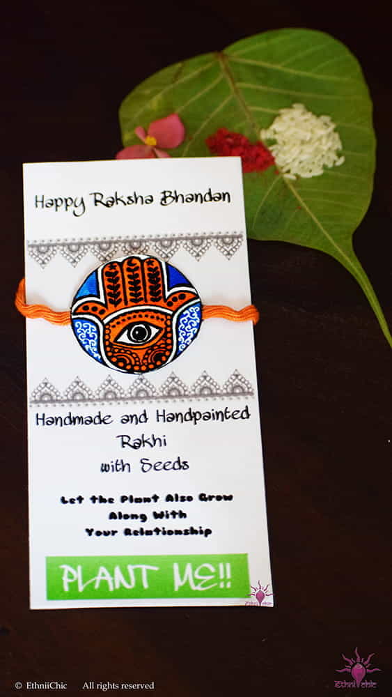 Handpainted Rakhi (On Seed Paper) Mandala Design 3 image 2