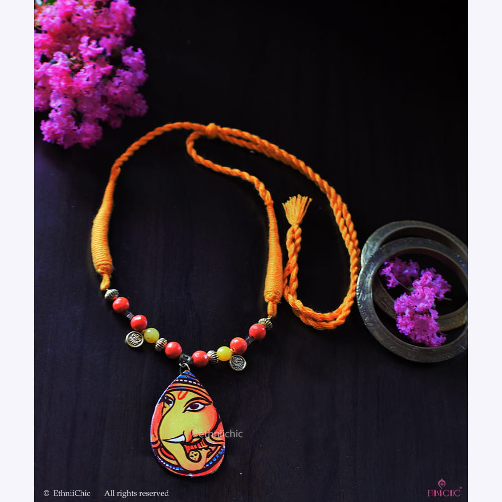 Hand painted Ganesha Neck piece image 0