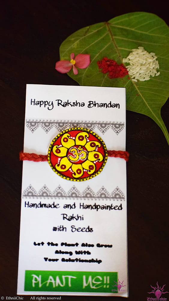 Handpainted Rakhi (On Seed Paper) Mandala Design 4 image 1