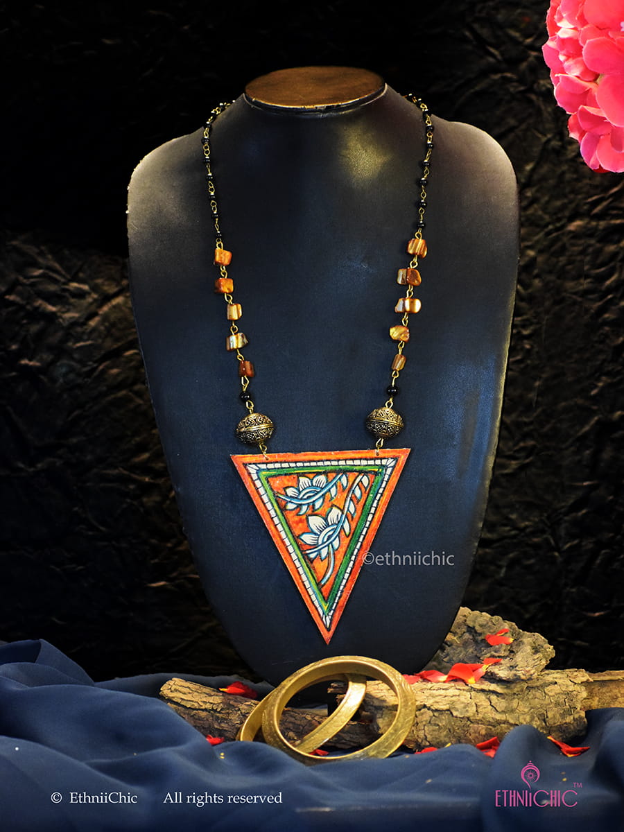 Hand painted Kerala Mural Neck piece 31