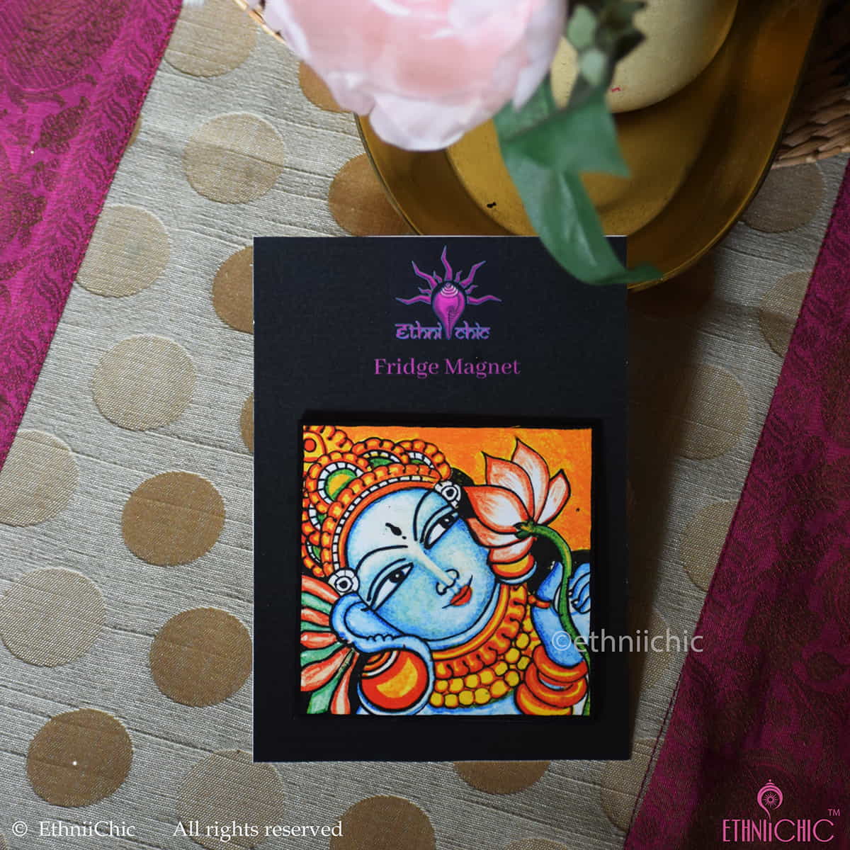 Kerala Mural Fridge Magnet Apsara - 4 image 0
