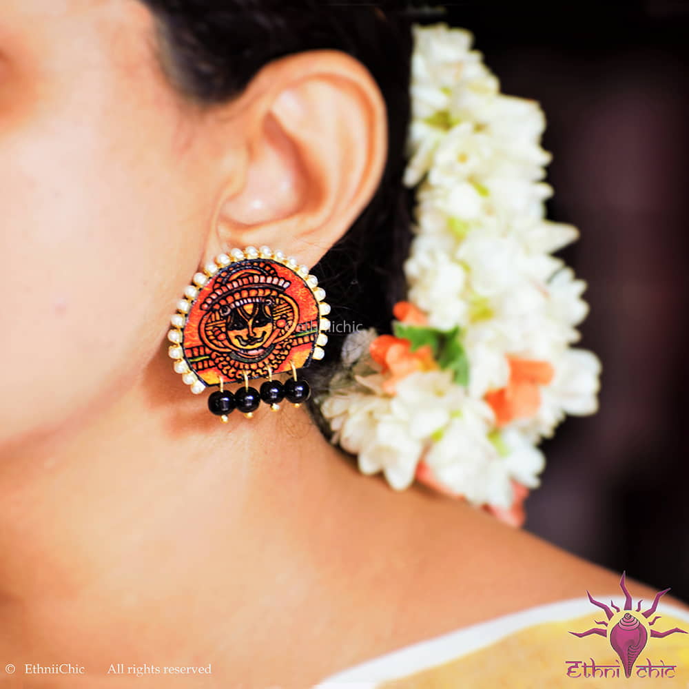 Hand painted Thaiyyam Studs image 0