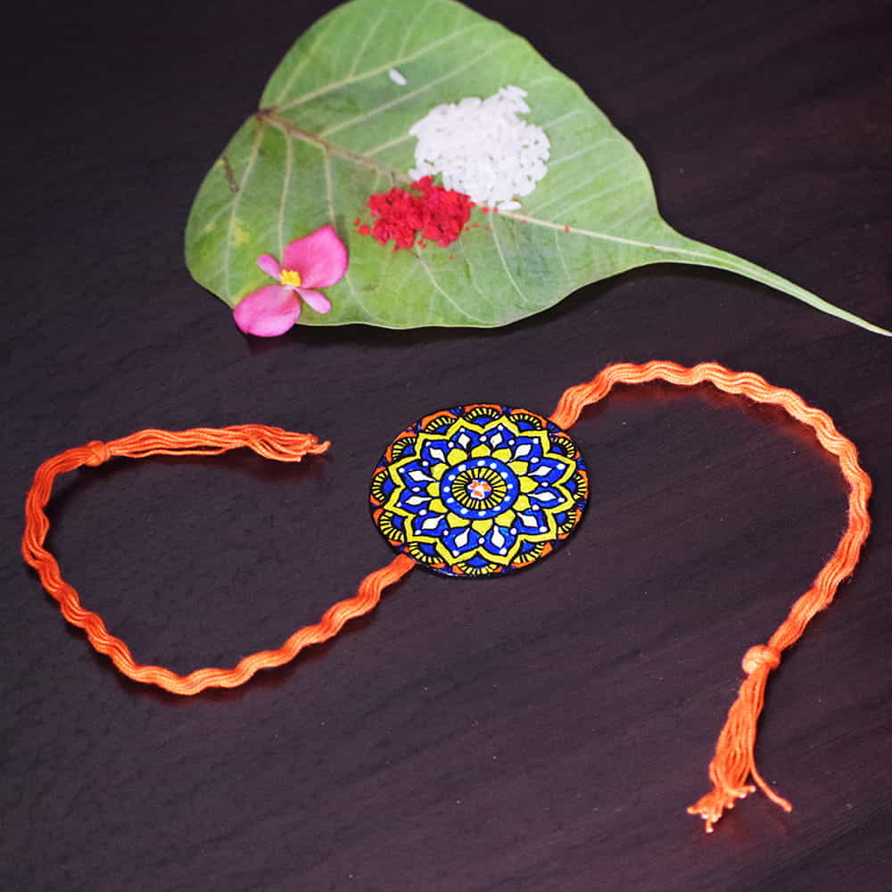 Handpainted Rakhi (On Seed Paper) Mandala Design 2 image 3