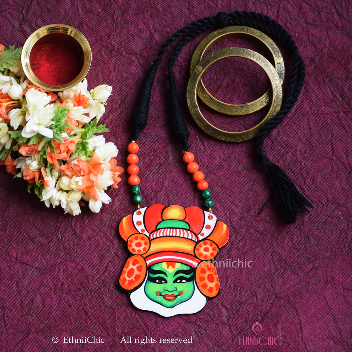 Hand painted kathakali Neck piece