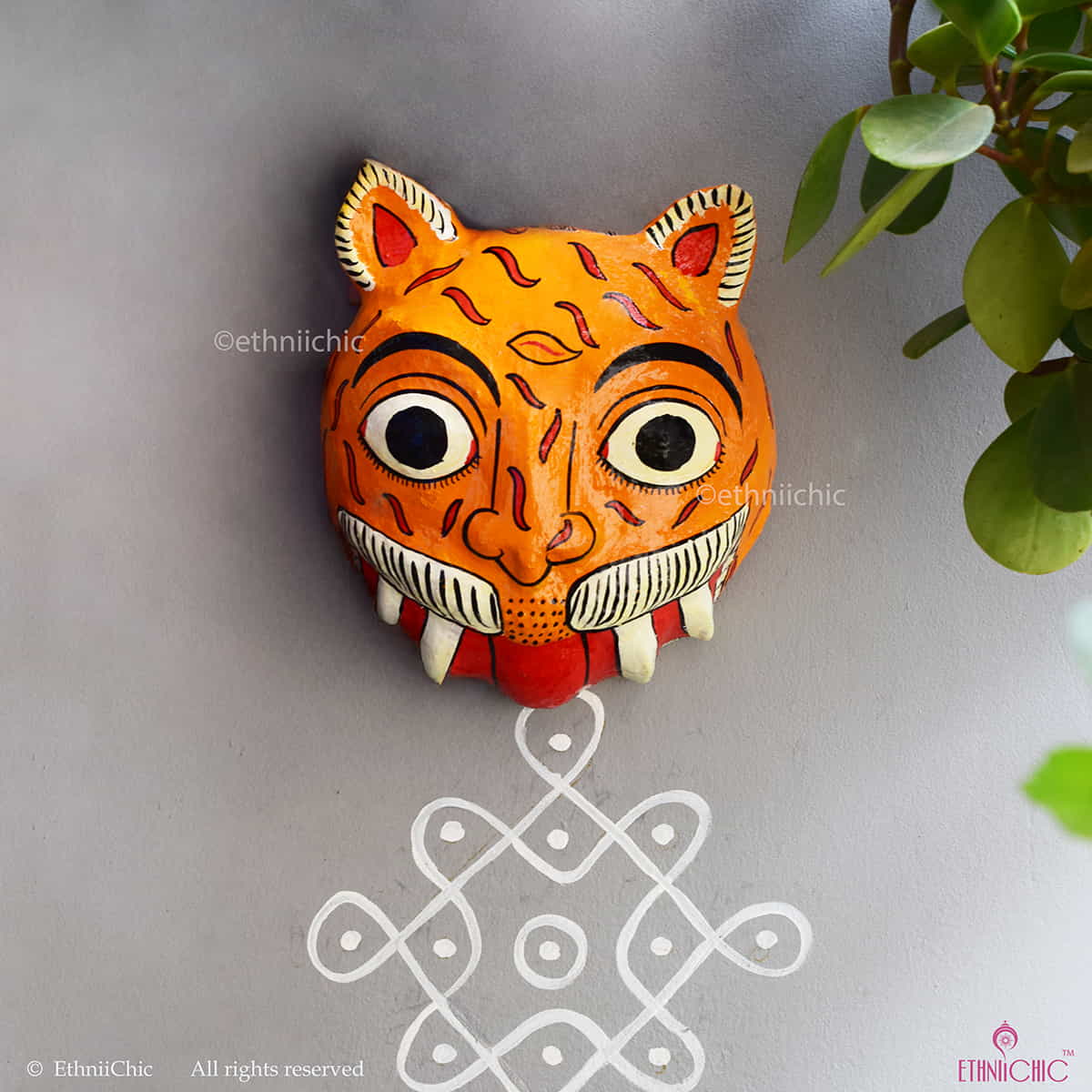 Tiger Cheriyal Mask - 9" image 0