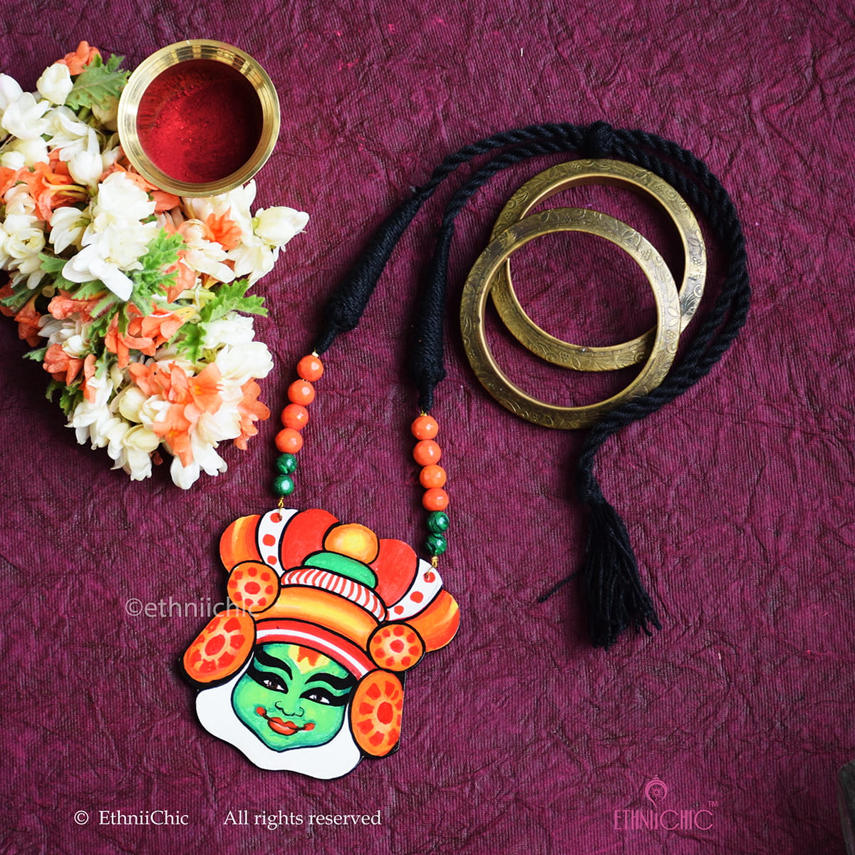 Hand painted kathakali Neck piece