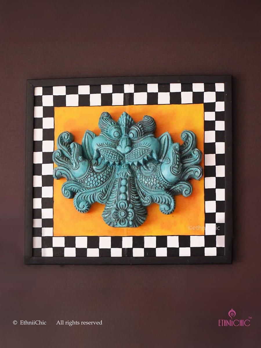 Handcarved Keerthimukha in Frame
