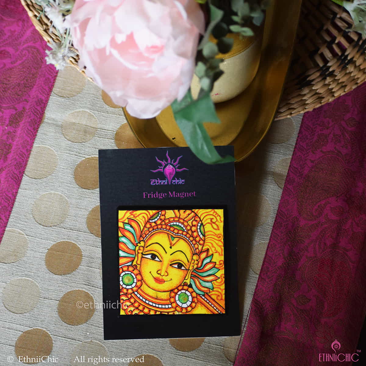 Kerala Mural Fridge Magnet Apsara - 6 image 0