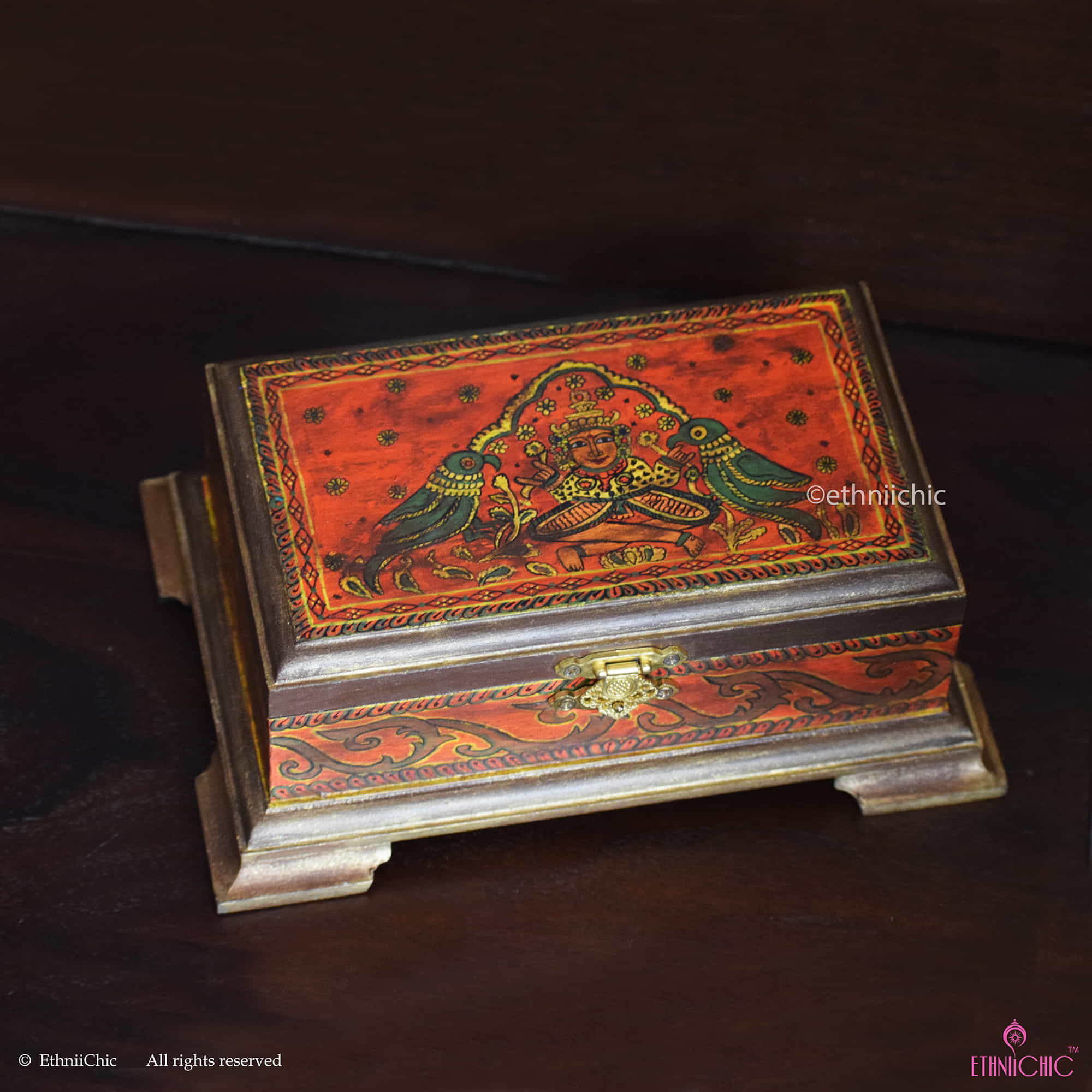 Multipurpose Box Orange Distressed - Sharadhambal image 1