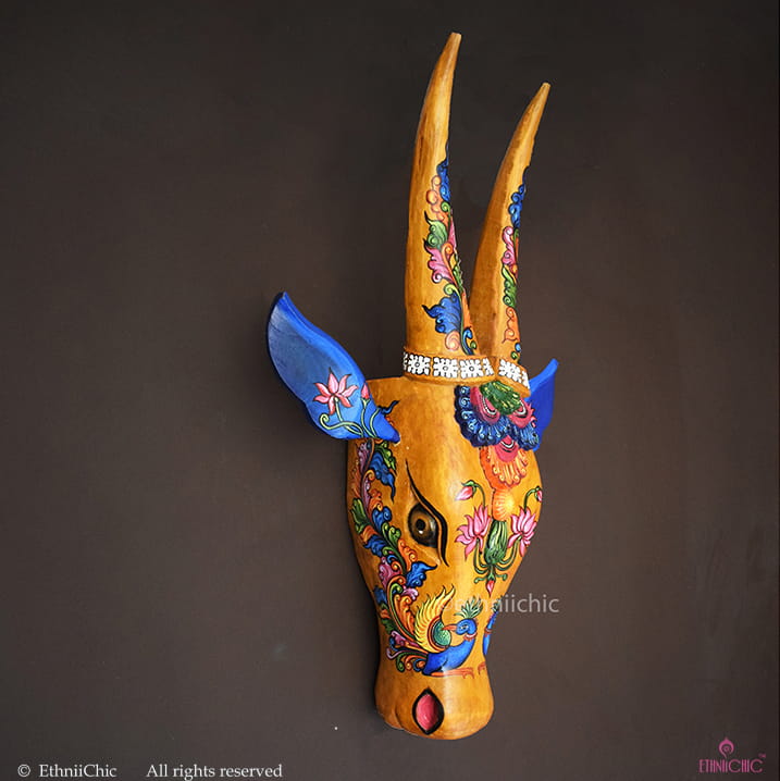 Hand painted 24" Bull Head - Kerala Mural Motifs image 0