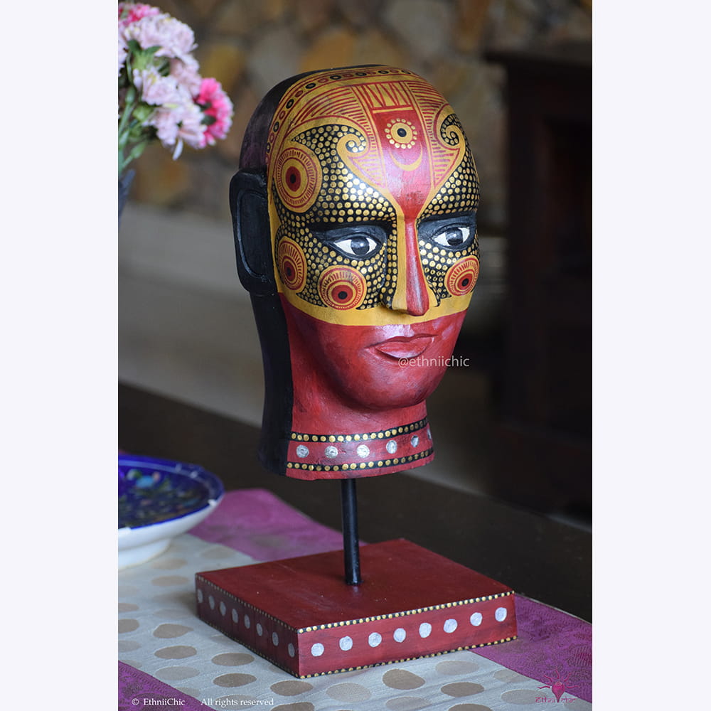 Theyyam Head with stand - 15" image 0
