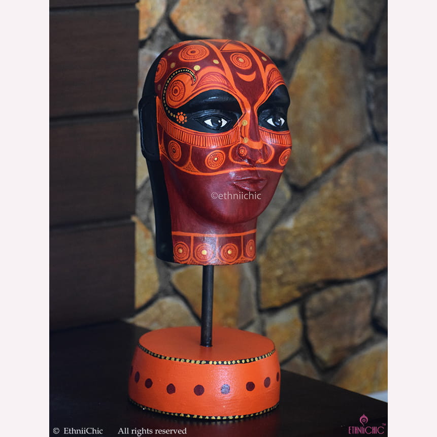 Theyyam Head with stand 1 -- 13" image 0