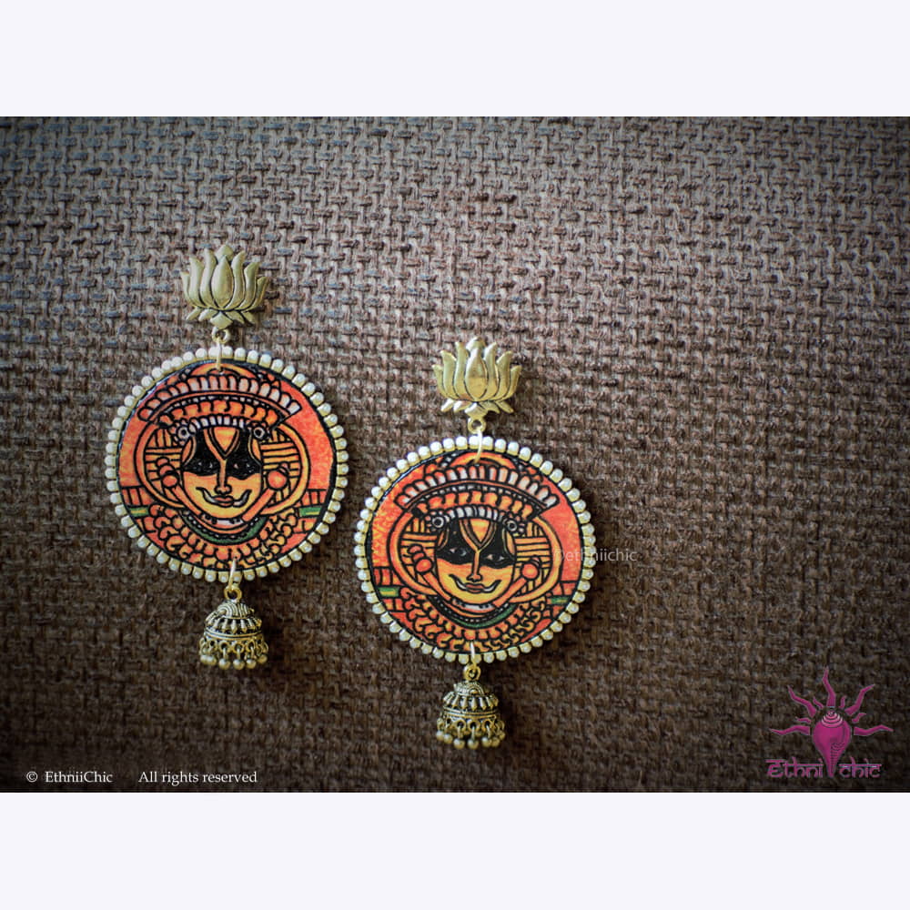 Hand painted Ear rings - Theyyam 2 image 0