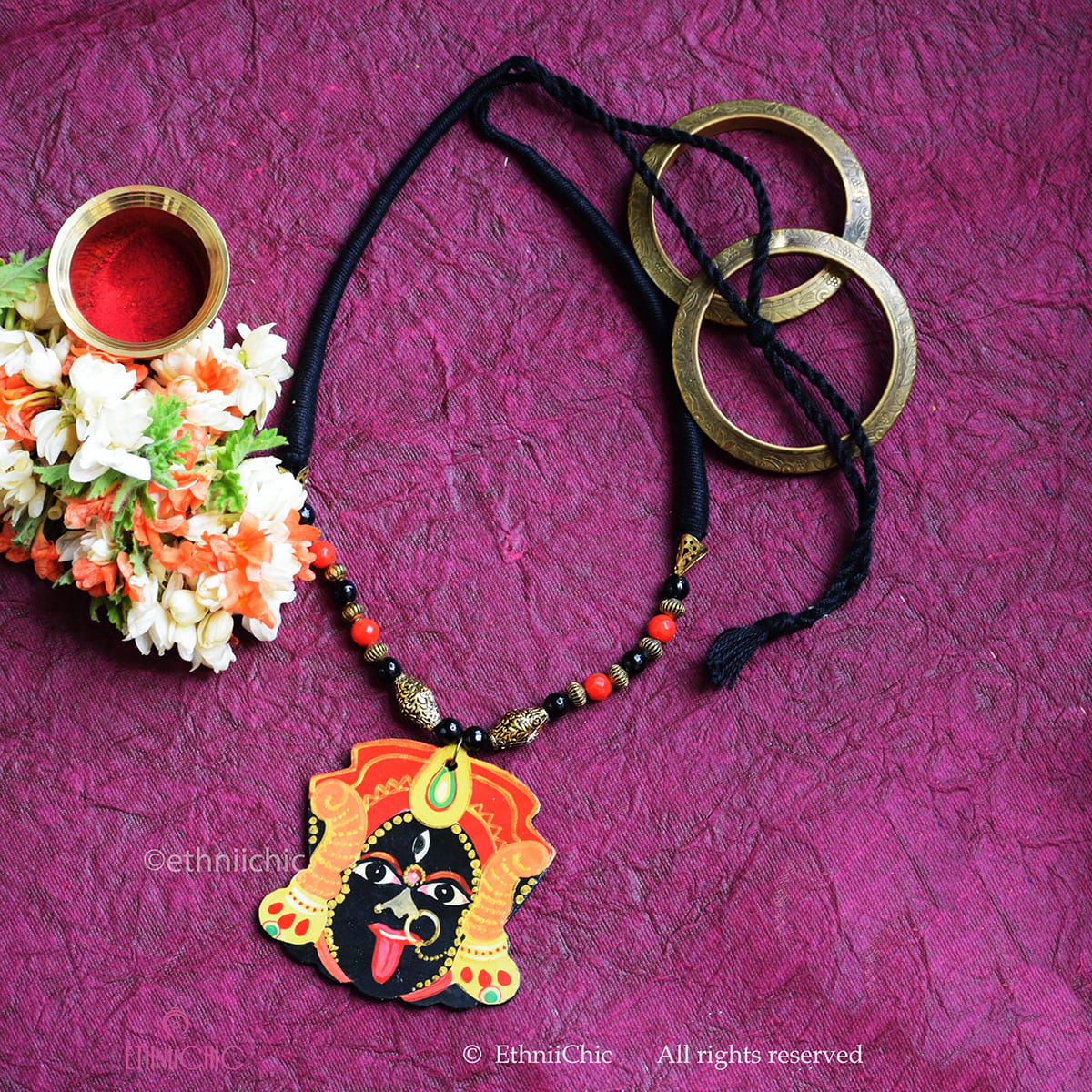 Hand painted Kaali Neck piece
