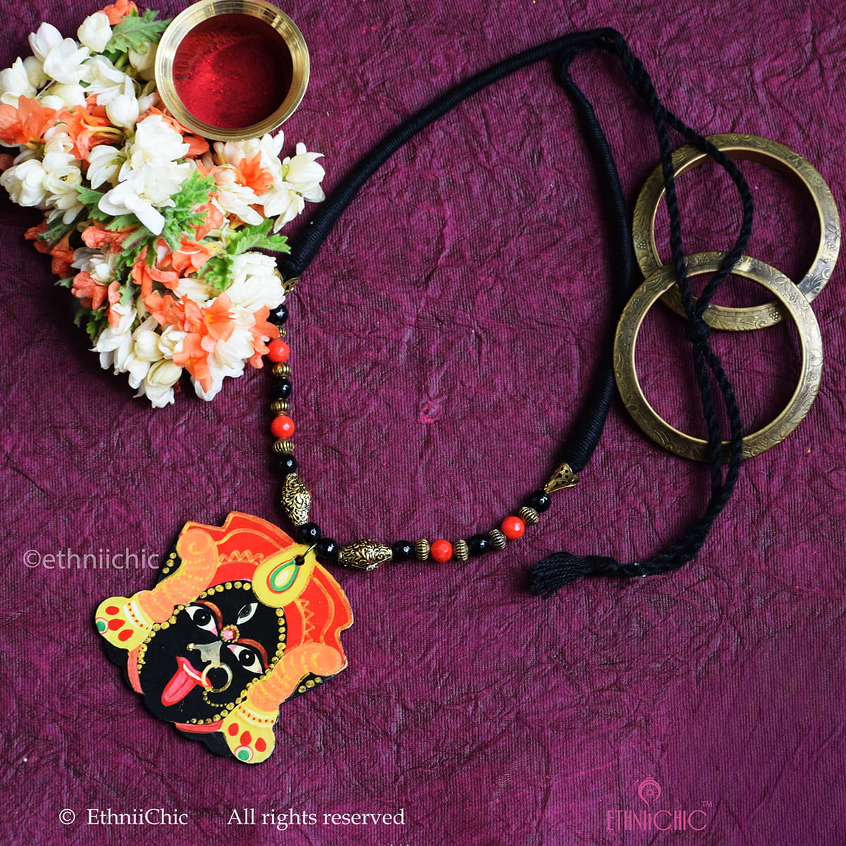 Hand painted Kaali Neck piece