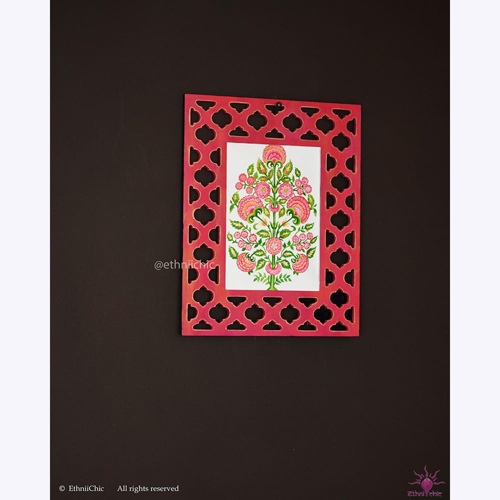 Hand painted Frame 2-in-1 Decor - Mugal Flora image 2