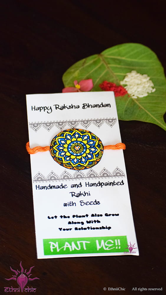 Handpainted Rakhi (On Seed Paper) Mandala Design 2 image 2