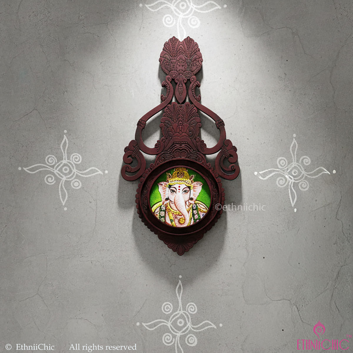 Wooden Aranmula Wall Frame (small) - Ganesha 1
