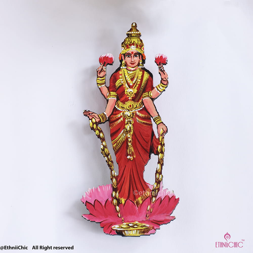 Hand Painted Standing Lakshmi Cut out image 1
