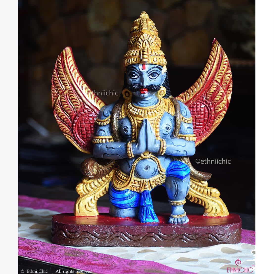 Hand Painted Wooden Garuda image 0