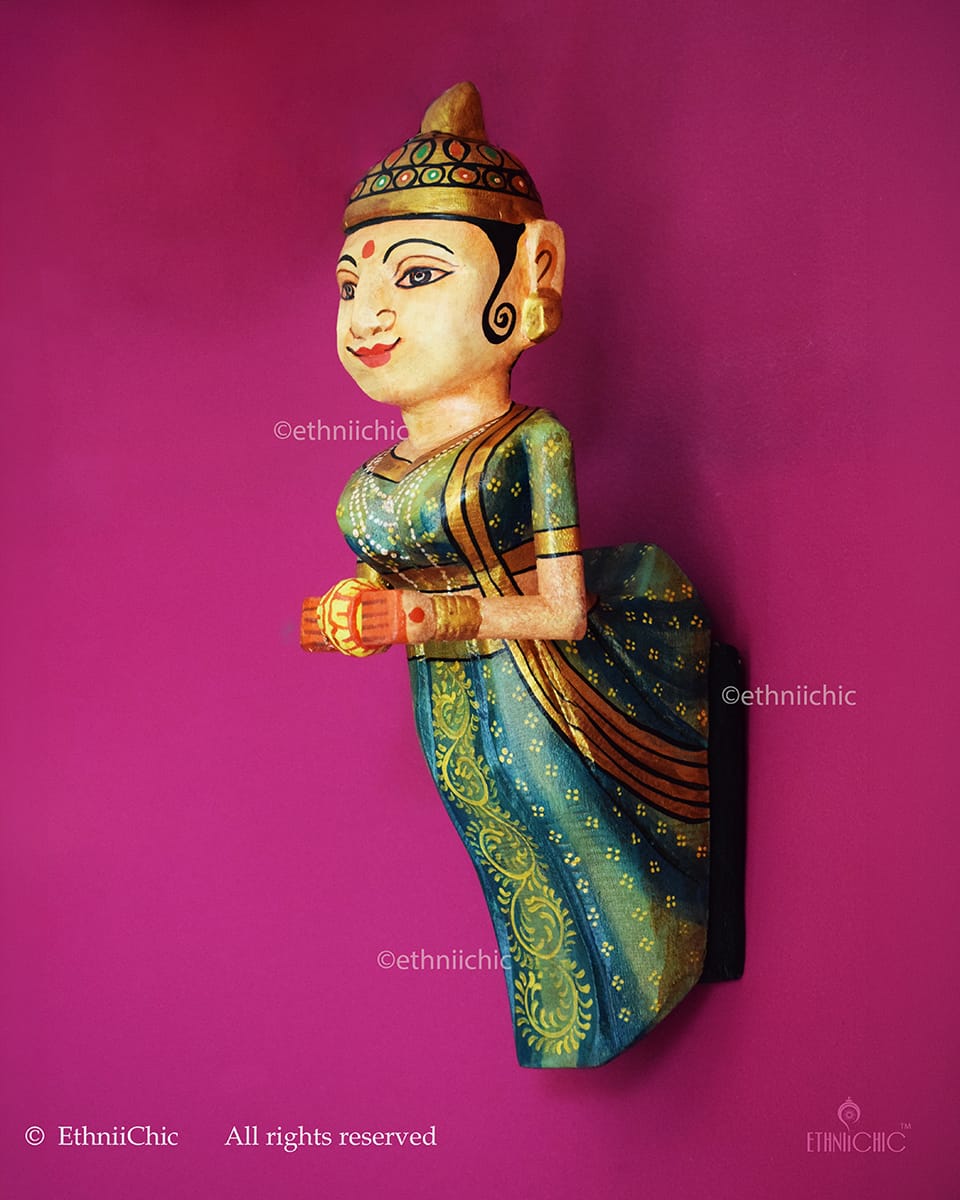 Wooden Wall Hanging Dolls with musical instruments -13"