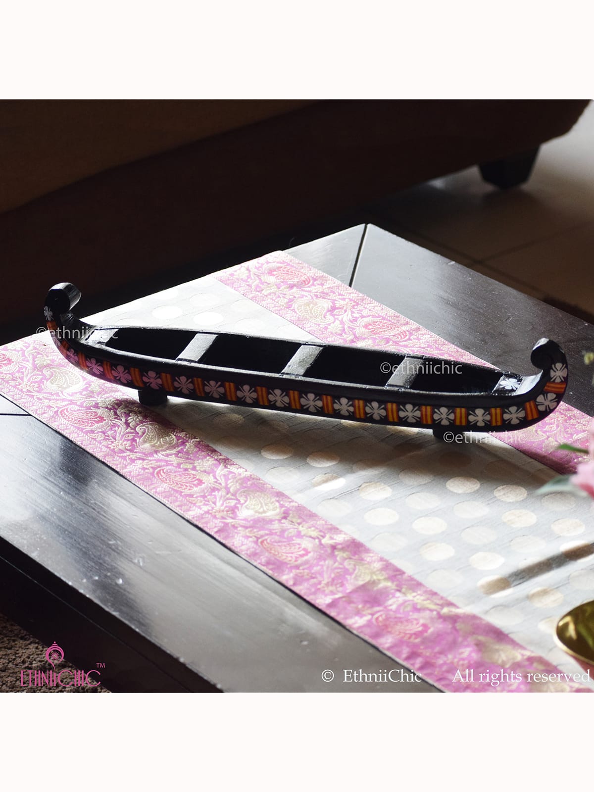 Wooden Hand painted Boat - Design 3