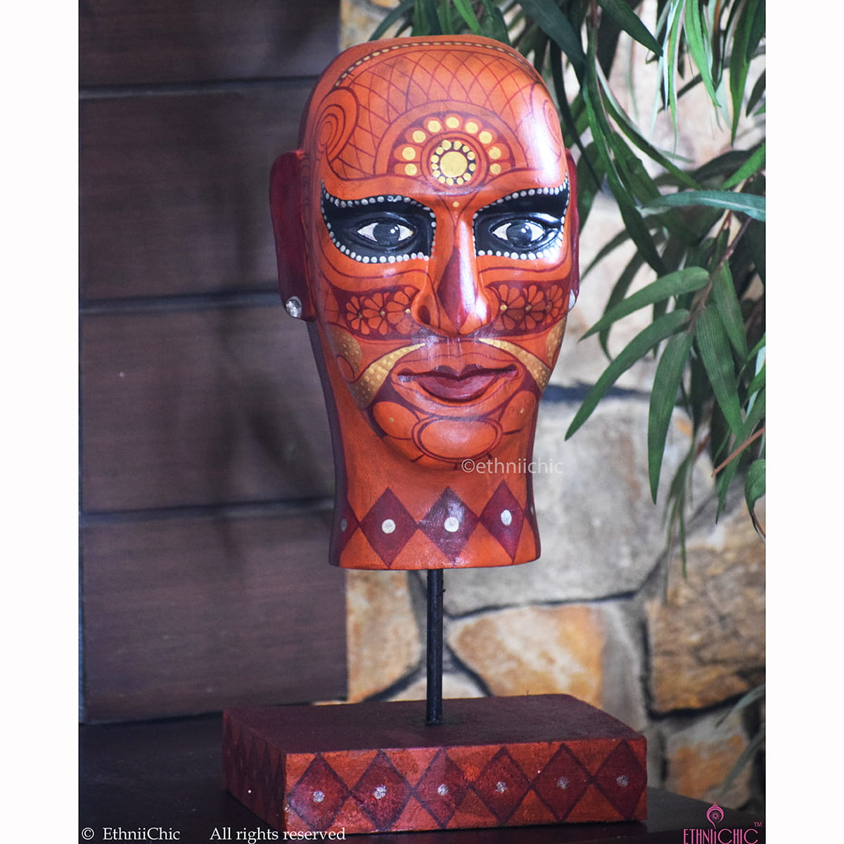 Theyyam Head with stand - 15"- A image 1