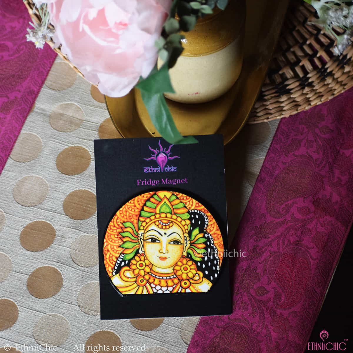 Kerala Mural Fridge Magnet Apsara - 1 image 0