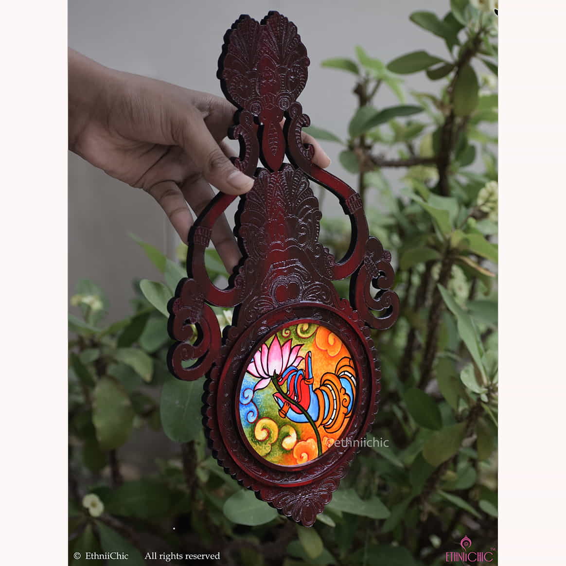 Wooden Aranmula Wall Frame - Vishnu Hands image 1