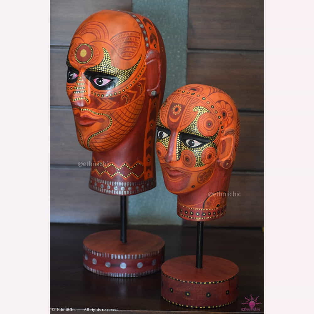 Theyyam Head set with stand 5 image 2