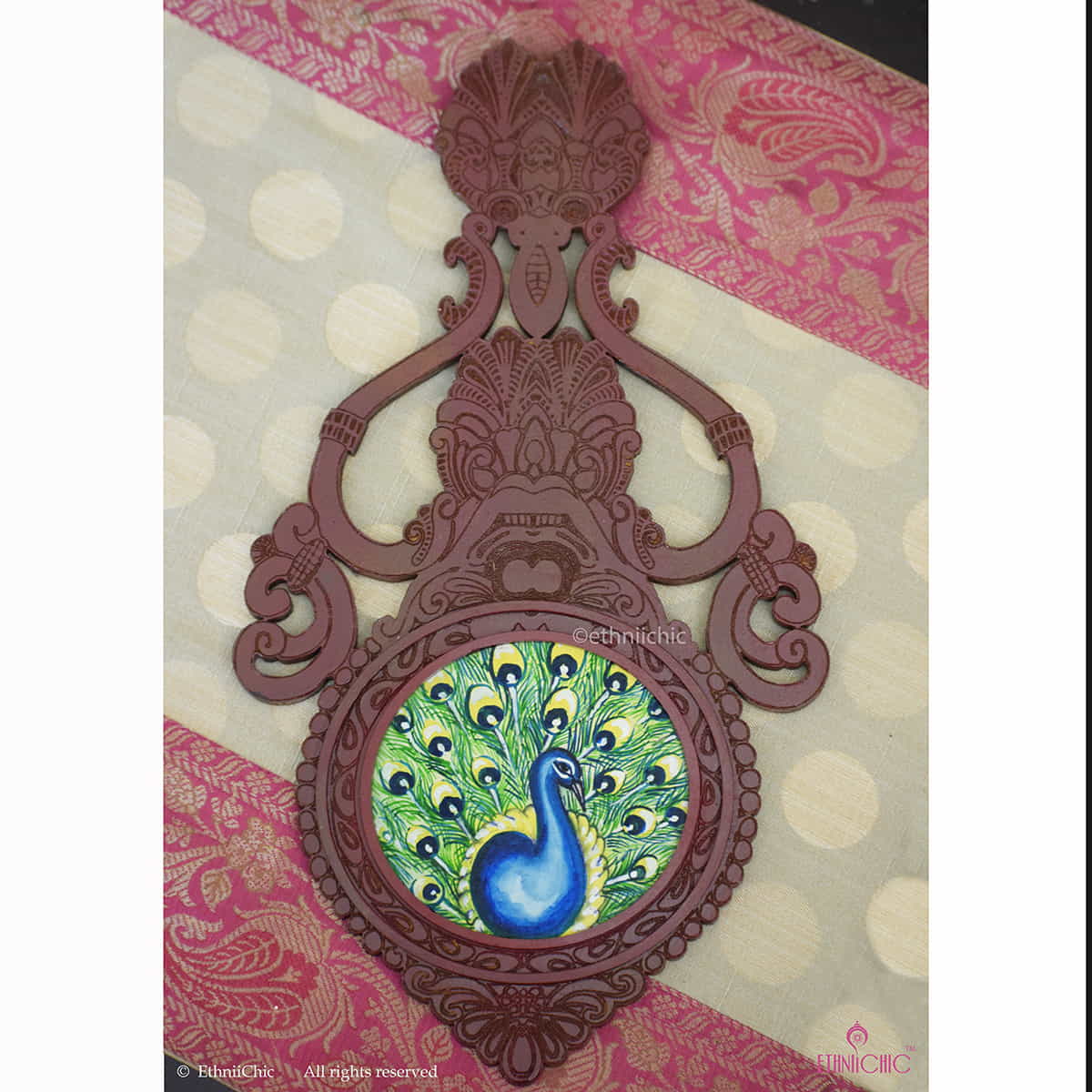 Wooden Aranmula Wall Frame- Peacock image 0