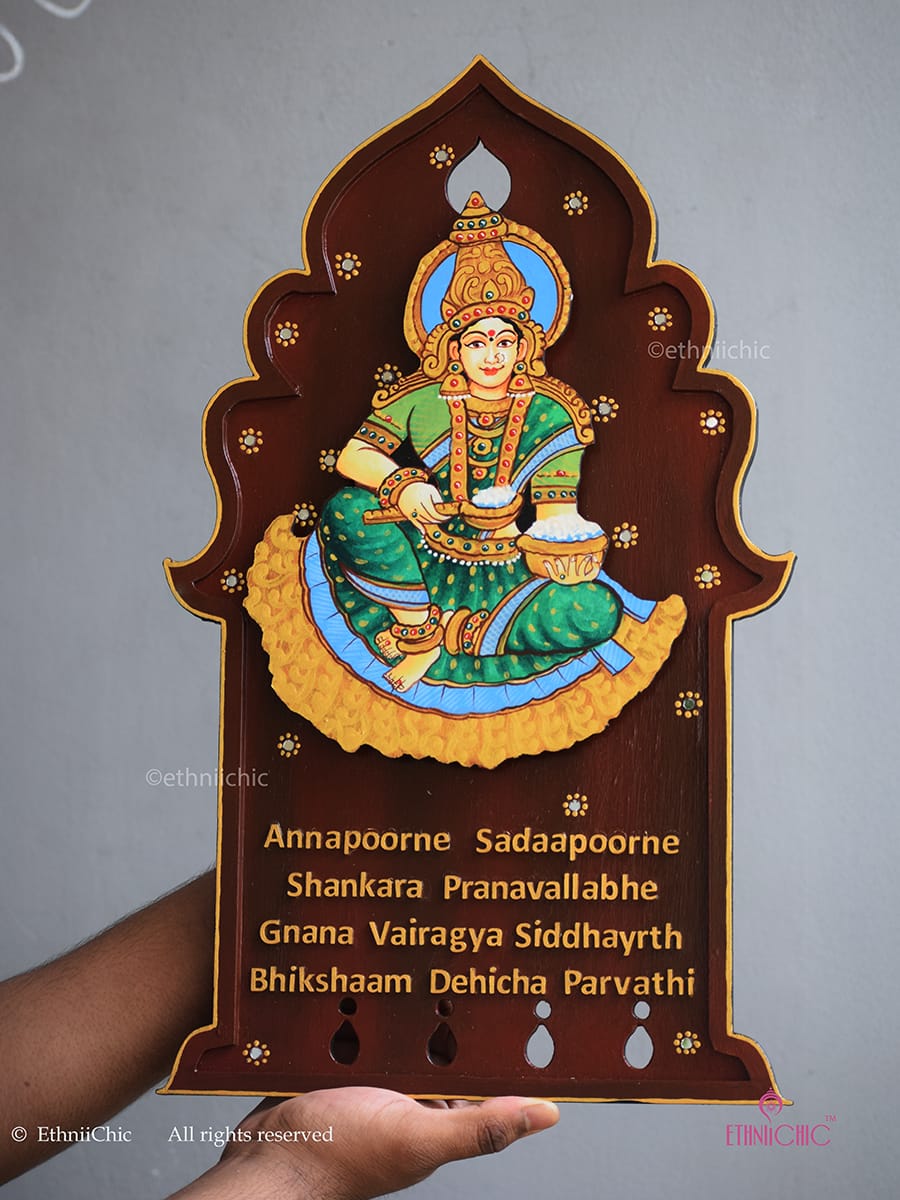 Wall Mounting Annapoorneshwari Frame - Brown