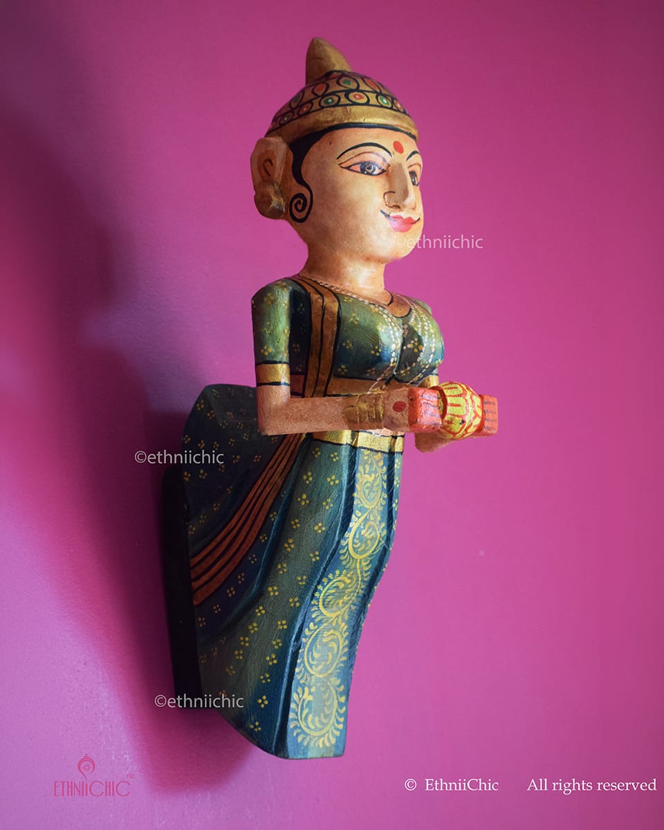 Wooden Wall Hanging Dolls with musical instruments -13"