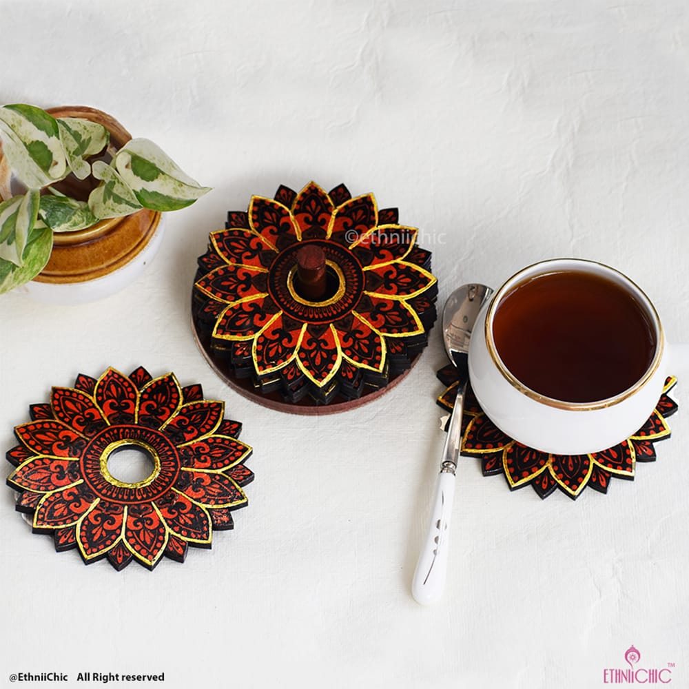 Hand painted Mandala Coaster 1 image 1