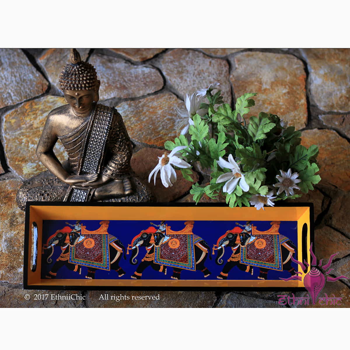 Narrow Tray - Rajasthani Elephant image 0