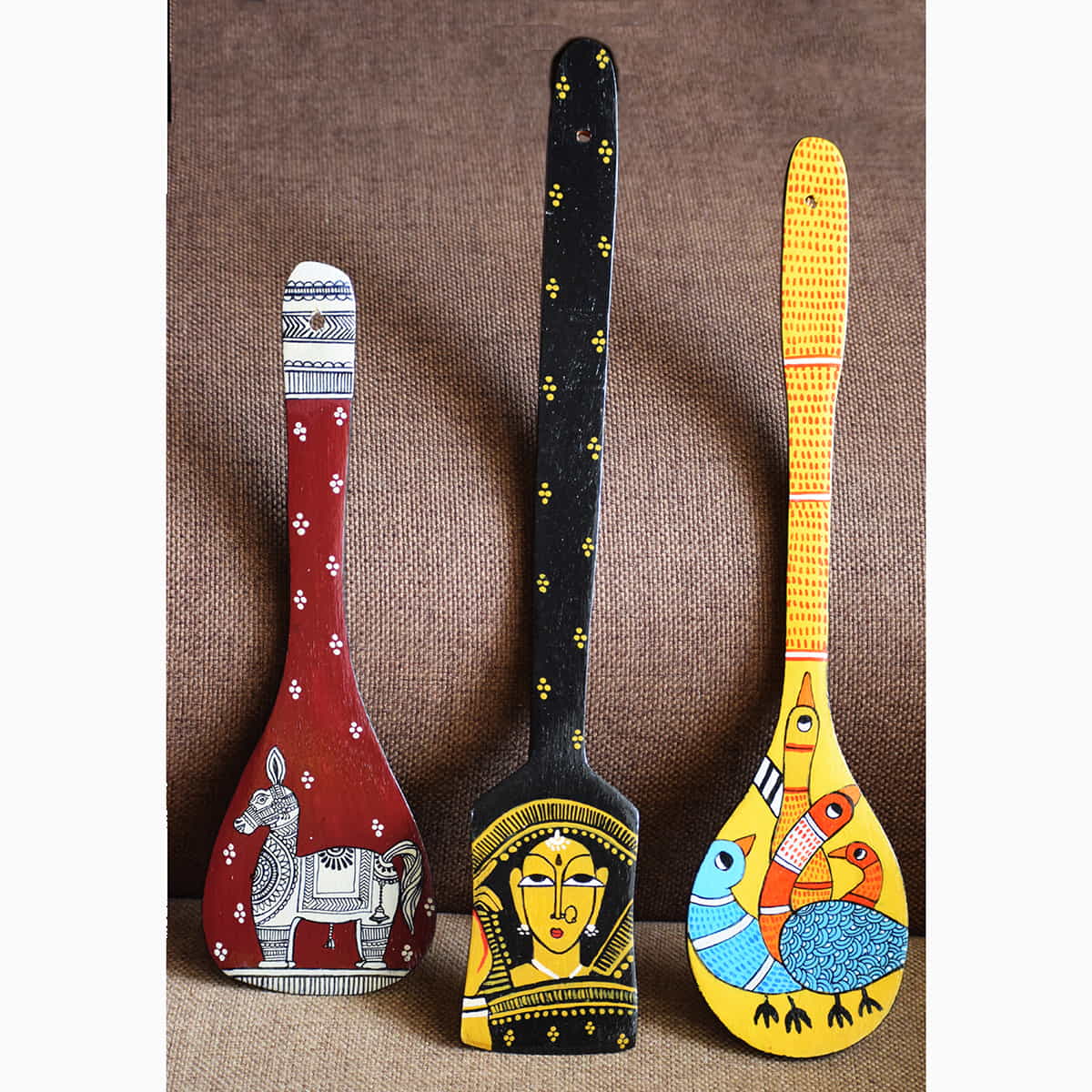 Hand painted Spatula Traditional Art Wall Decor - Set of 3 image 0