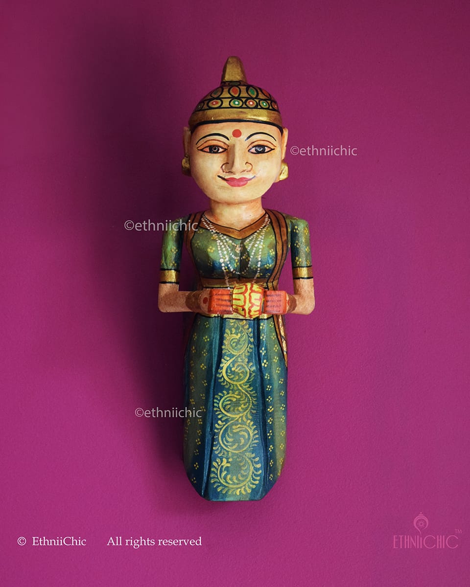 Wooden Wall Hanging Dolls with musical instruments -13"