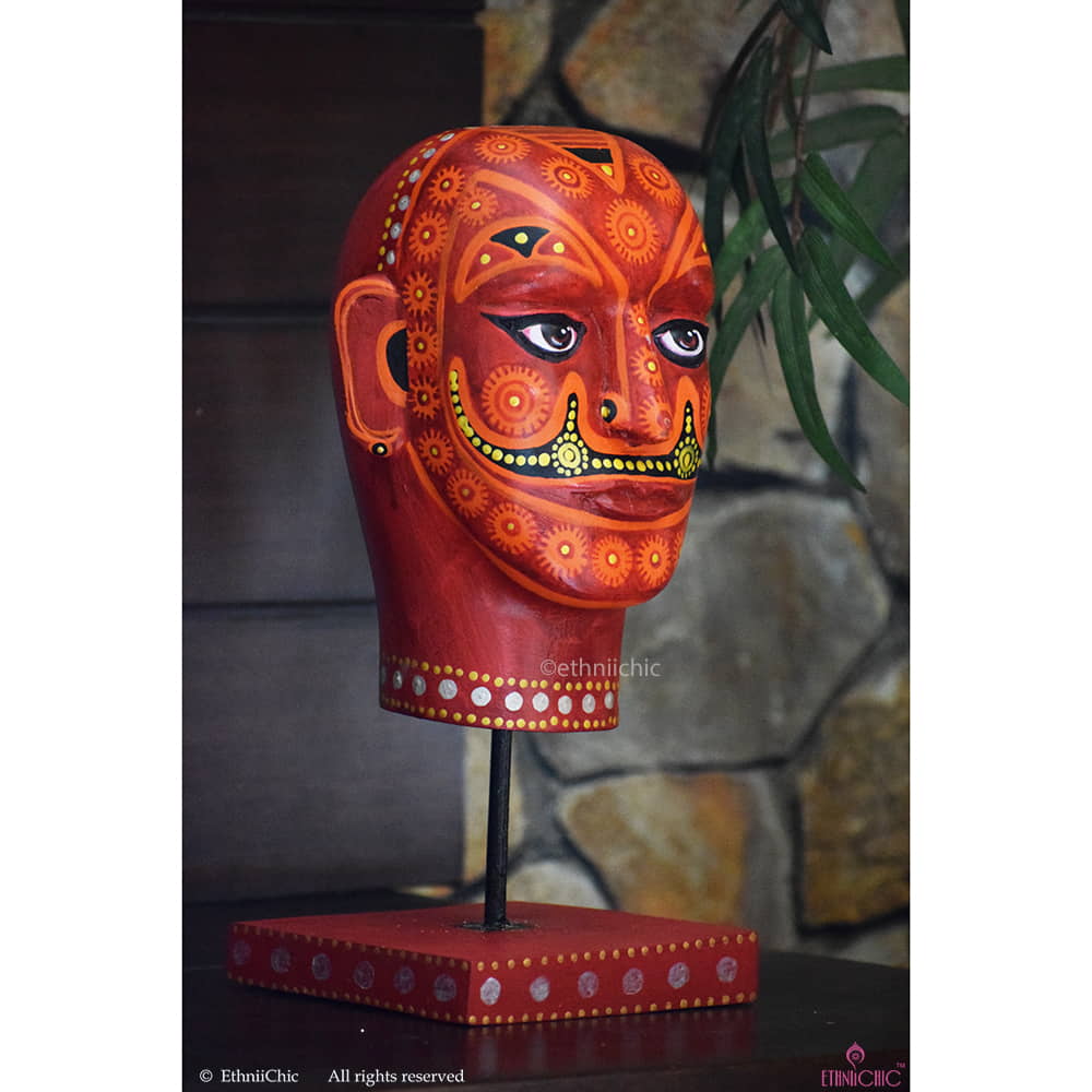 Hand painted Daivathar Theyyam Head Accent image 1