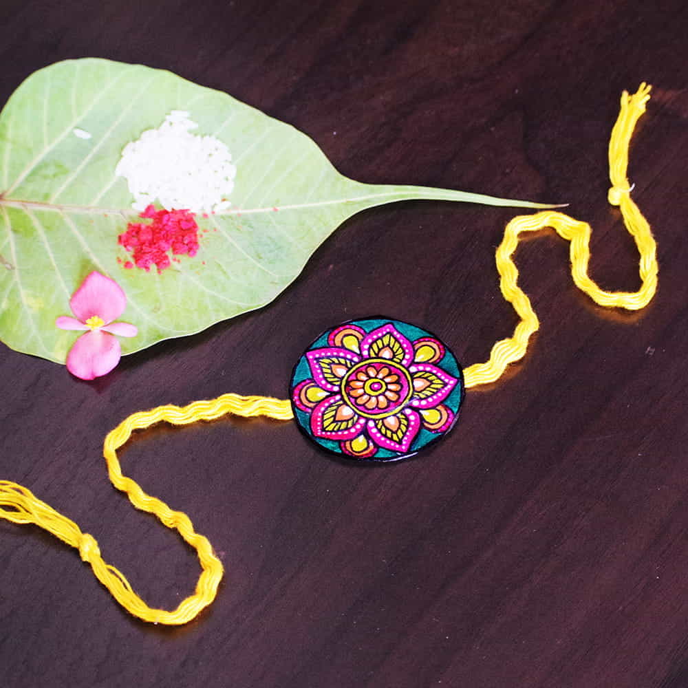 Handpainted Rakhi (On Seed Paper) Mandala Design 1 image 3