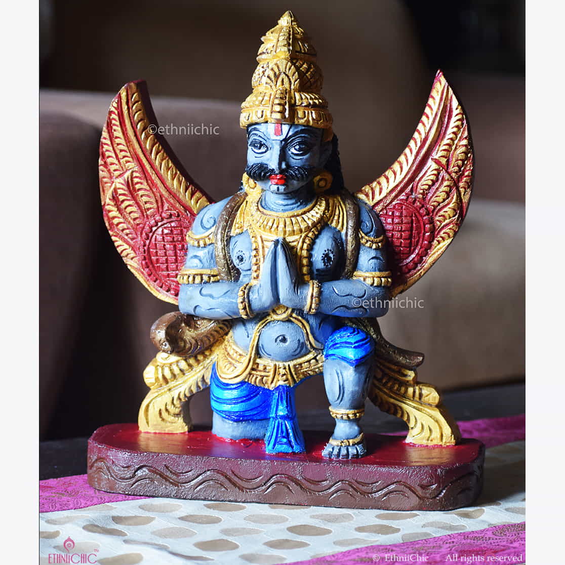 Hand Painted Wooden Garuda image 1