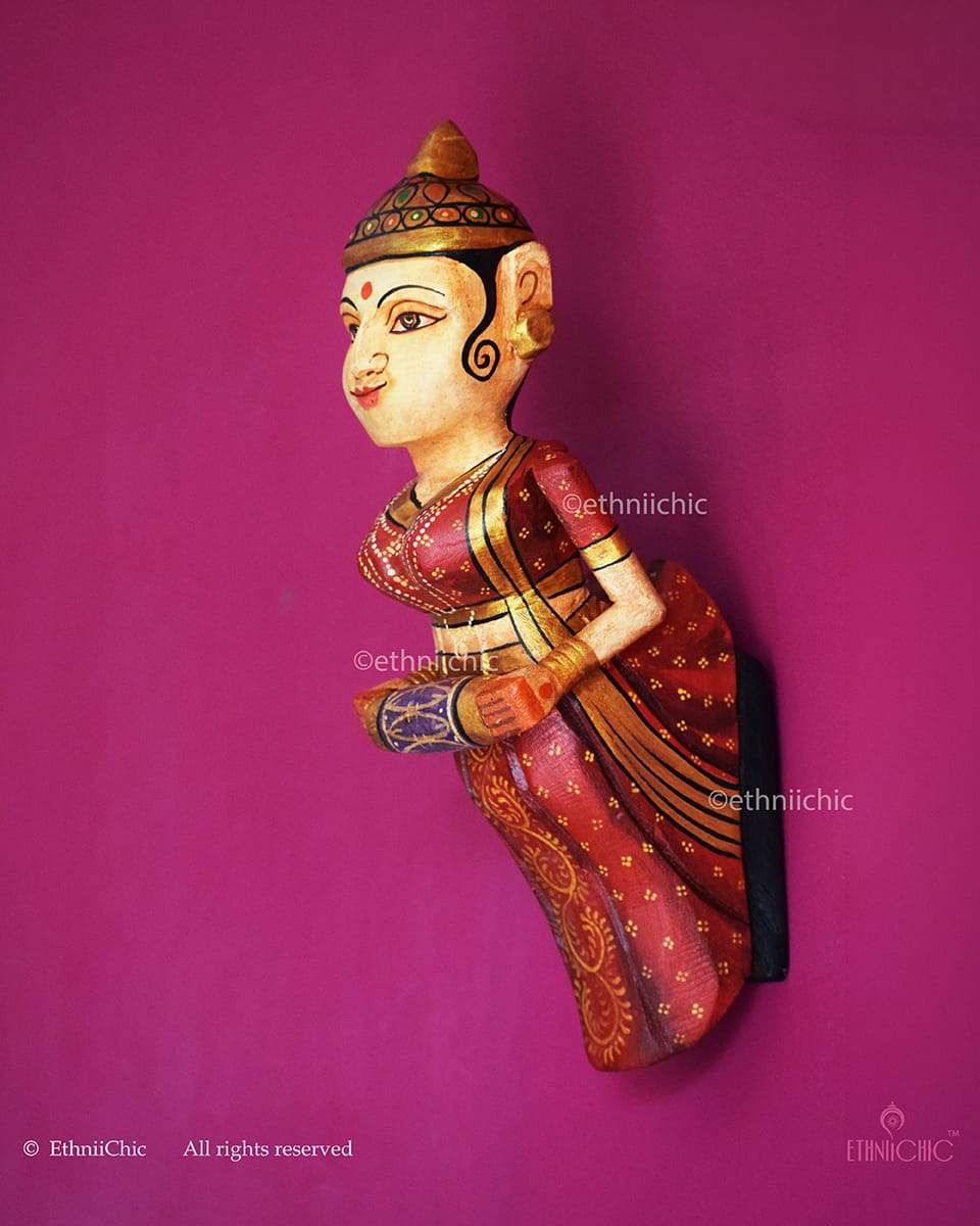 Wooden Wall Hanging Dolls with musical instruments -13"