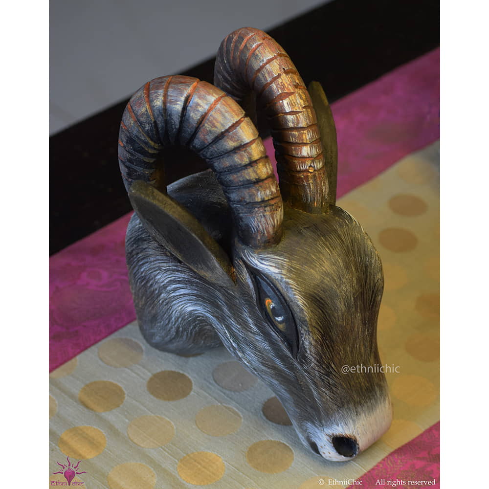 Hand Painted Goat Head image 1