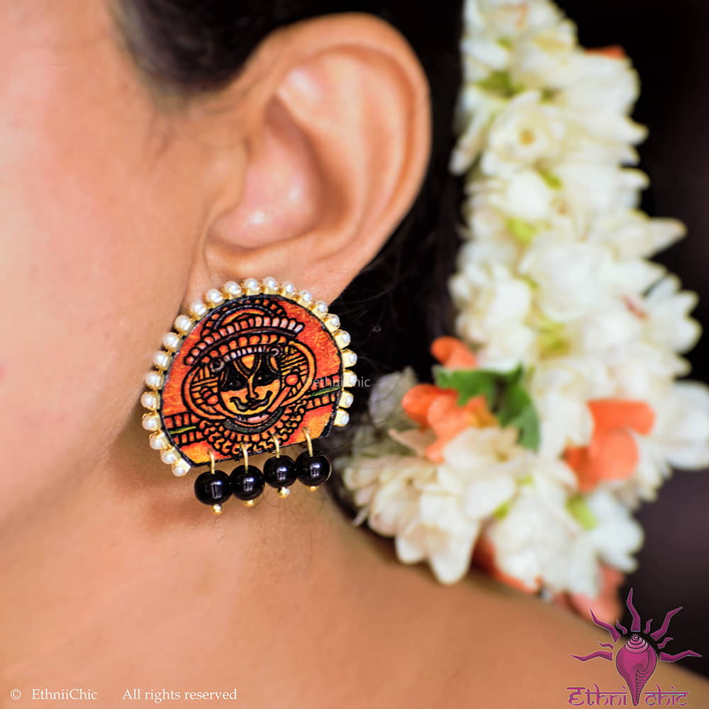 Hand painted Thaiyyam Studs image 1