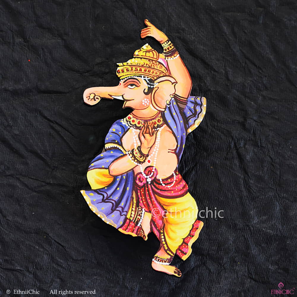Hand painted Dancing Ganesha Cut out image 0