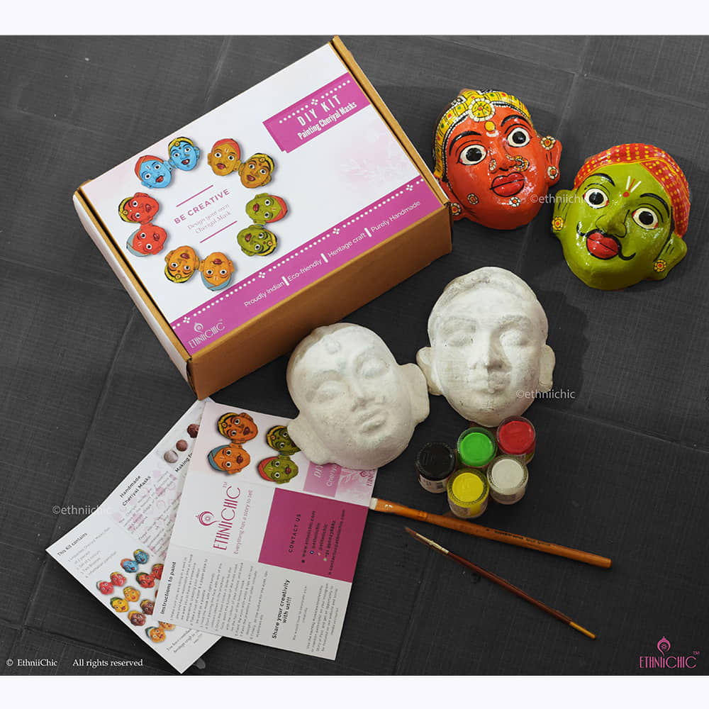 Cheriyal Mask Painting DIY Kit image 0